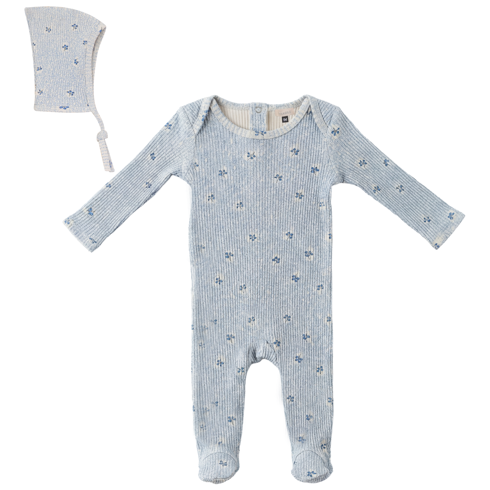 Little Fragile Baby Romper 3x3 Rib Print Soft Cotton Baby One Piece Outfit
