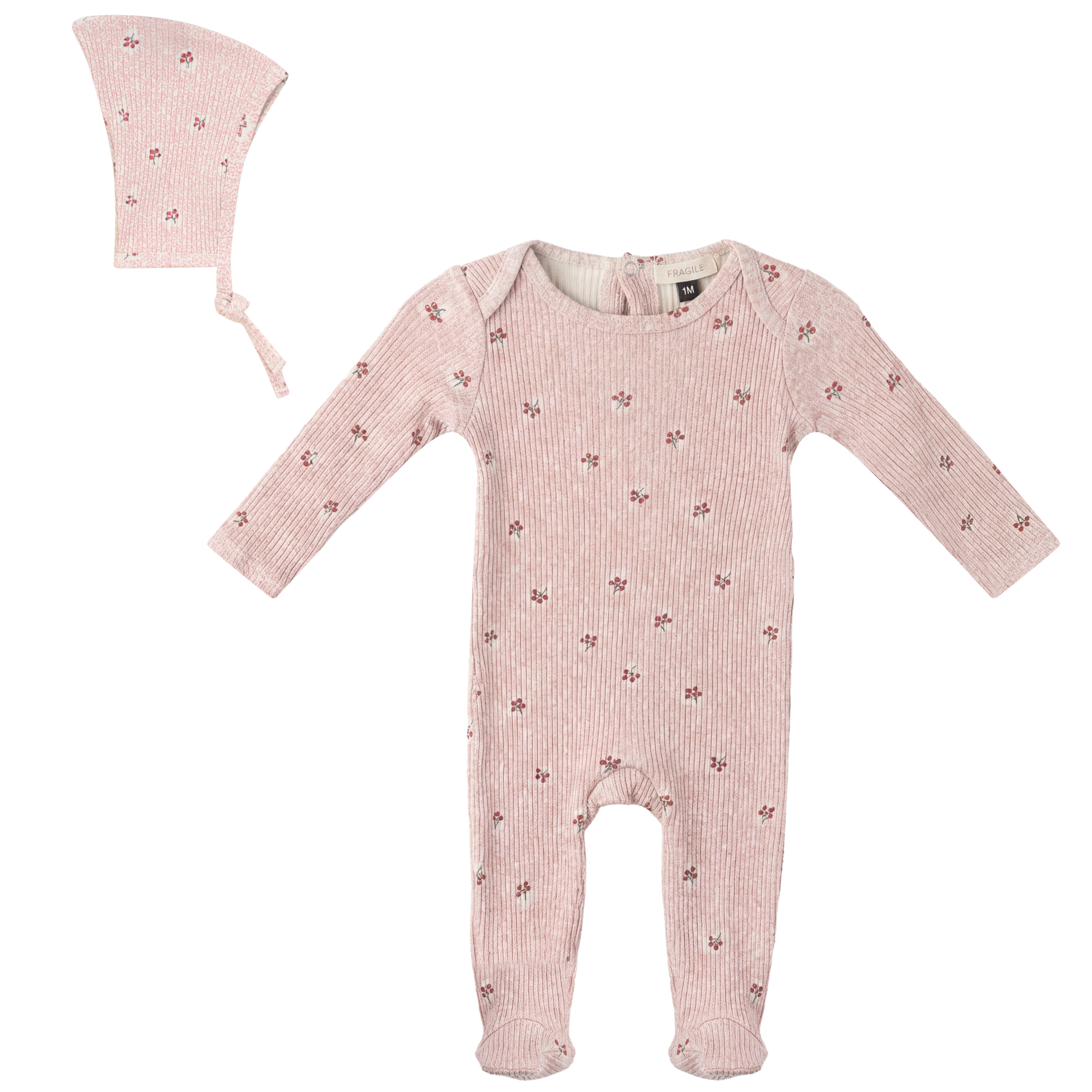 Little Fragile Baby Romper 3x3 Rib Print Soft Cotton Baby One Piece Outfit