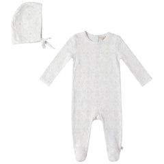 Bebe Bella - Baby Modal All Over Print Footie and Bonnet (White/Primrose)