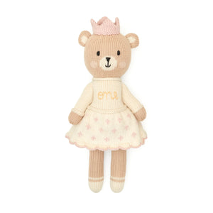 Tuntun - Emma The Bear With Crown 11" Pink & Natural