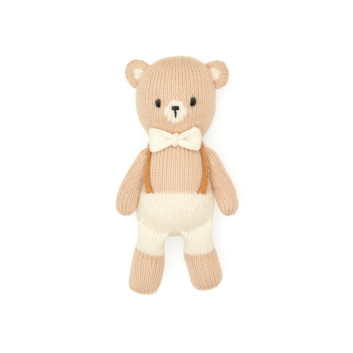 Tuntun Baby Bear W/ Bow Tie Natural 8"