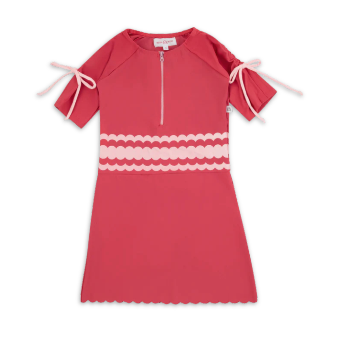 Miss Mini Scalloped Swim Dress Kids Swimwear Soft Stretch Fabric Scalloped Edge Design