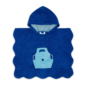 Miss Mini Scalloped Swim Poncho Boy Soft Cotton Kids Swim Cover Up Scalloped Edge Design