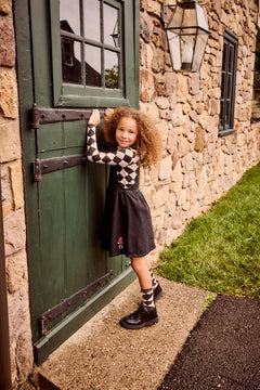 Little Parni – Casual Argyle Turtleneck | Black