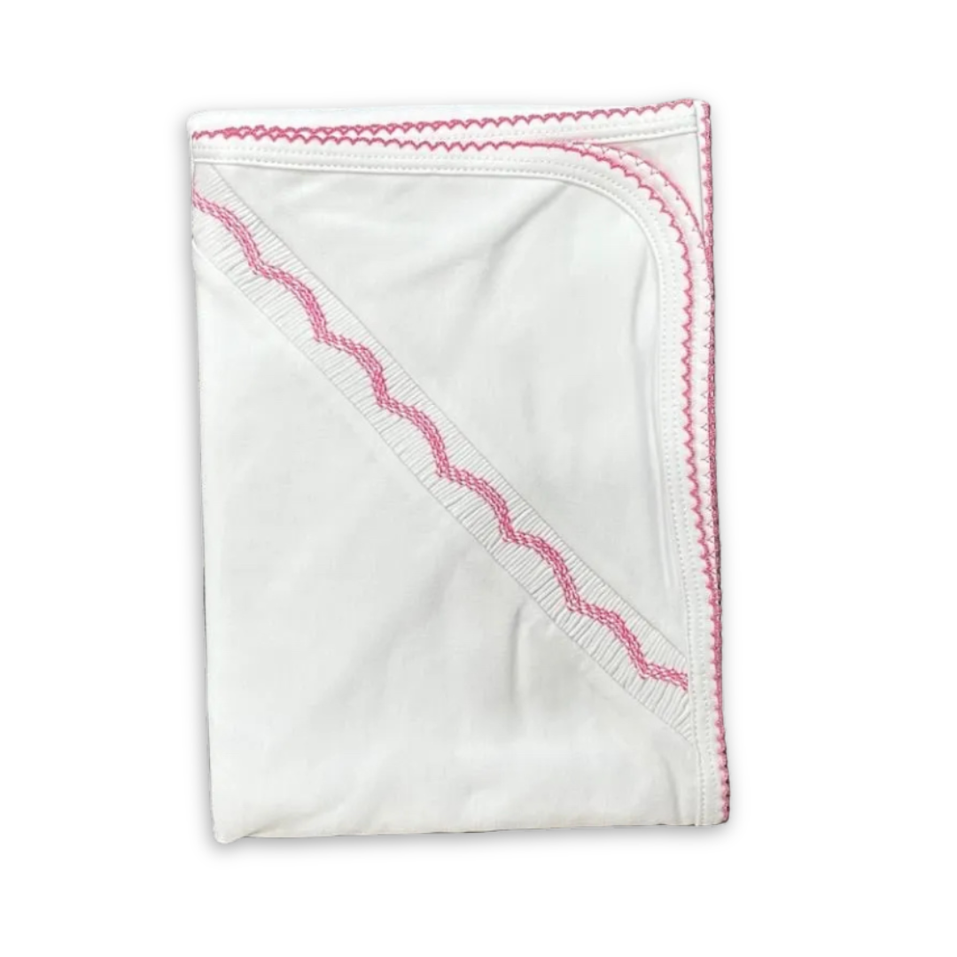 Chant De Joie Smocked Pima Blanket Soft Pima Cotton Baby Blanket Smocked Detail Design