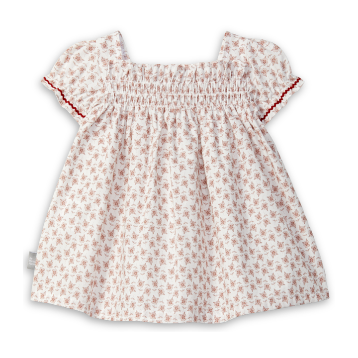 Snug Floral Dress Soft Cotton Girls Dress Floral Print Lightweight Design