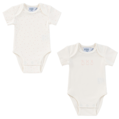 Kipp Baby Pink Bunny/Dot Bodysuits Set of 2