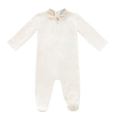Kipp Baby White Gingham Collar Footie