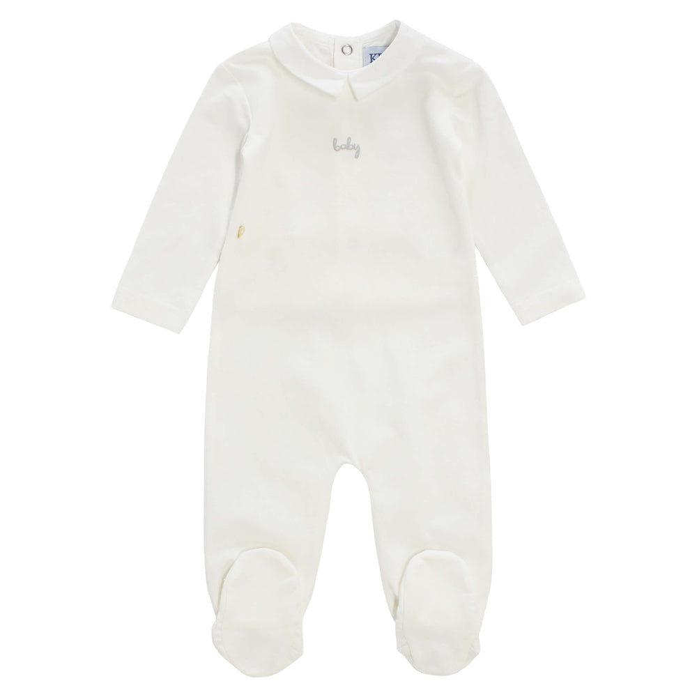 KIPP Baby Collared Romper - White