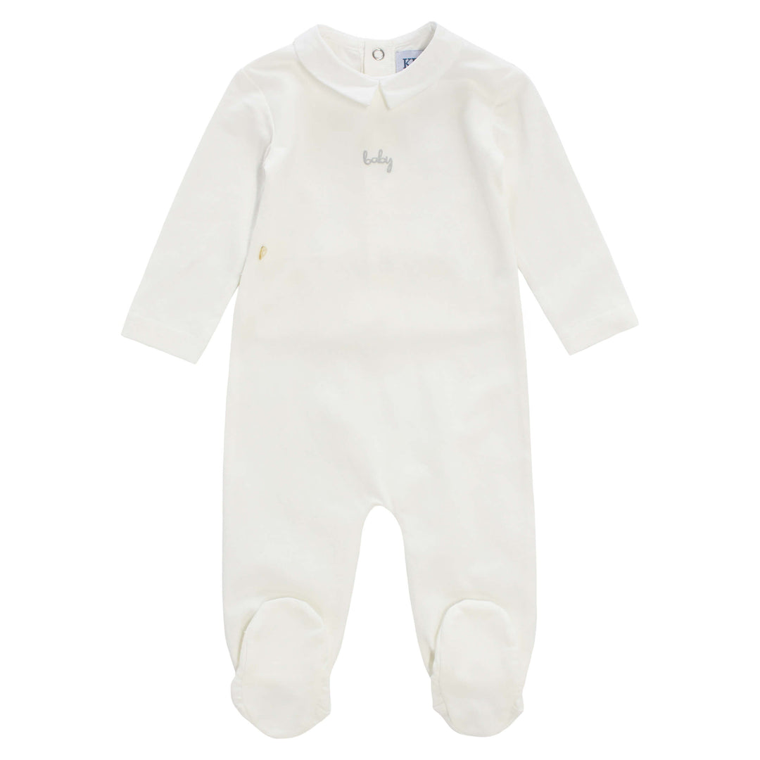 KIPP Baby Collared Romper - White