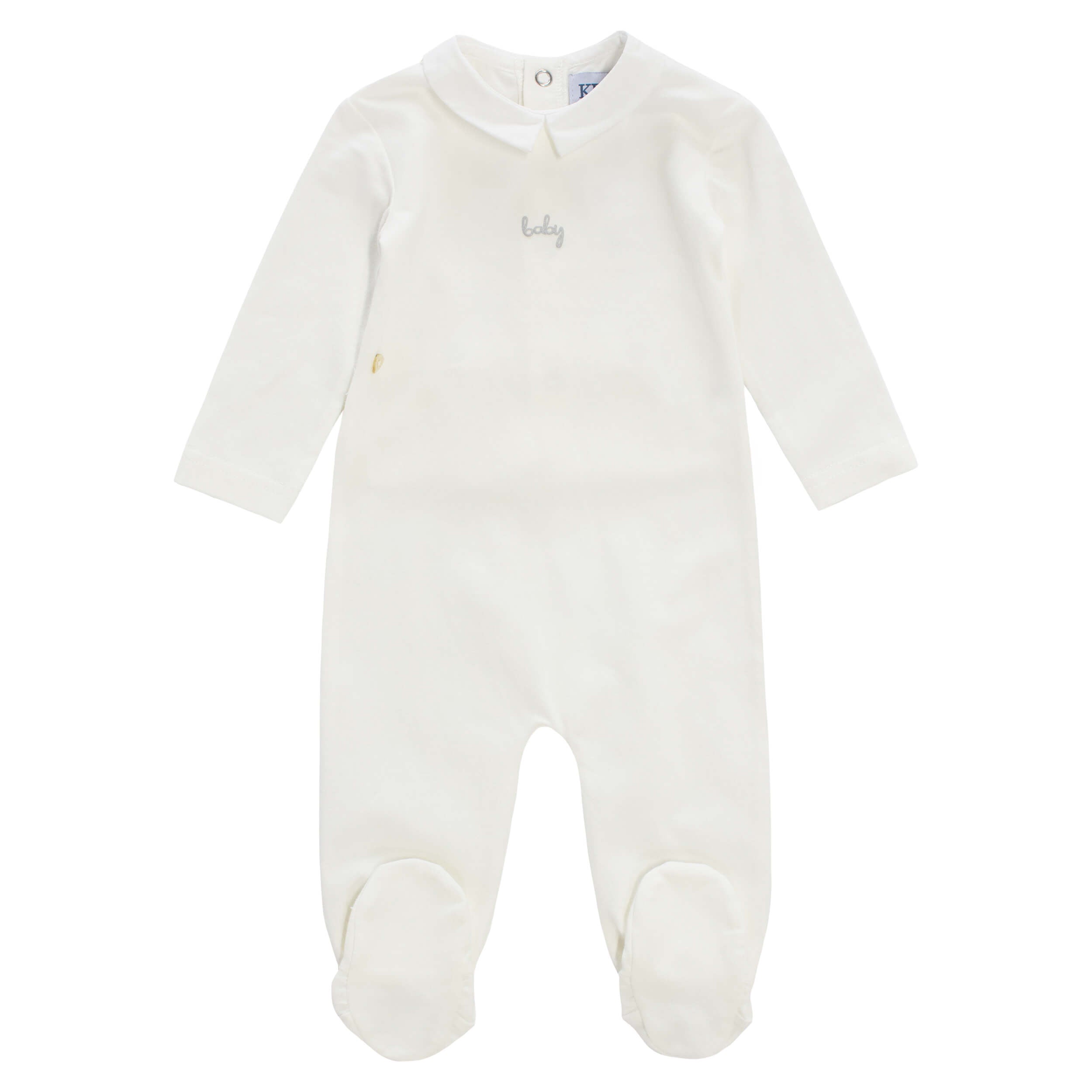 KIPP Baby Collared Romper - White