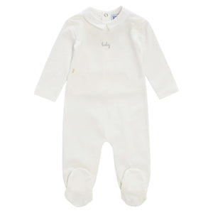 KIPP Baby Collared Romper - White