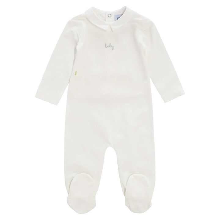 KIPP Baby Collared Romper - White