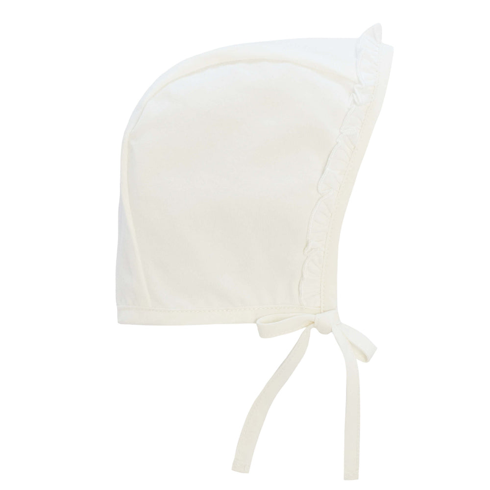 KIPP Baby Ruffled Bonnet - White