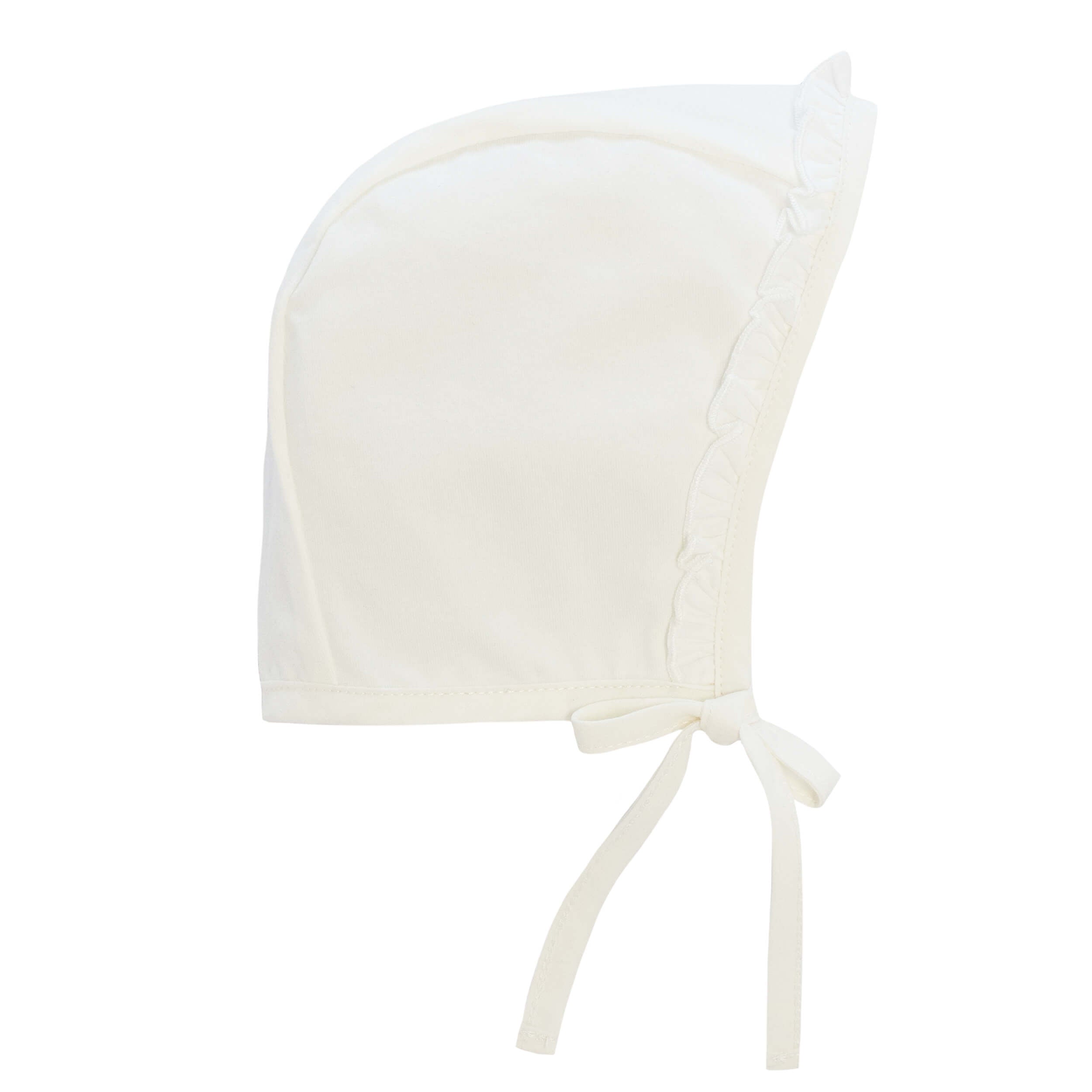 KIPP Baby Ruffled Bonnet - White