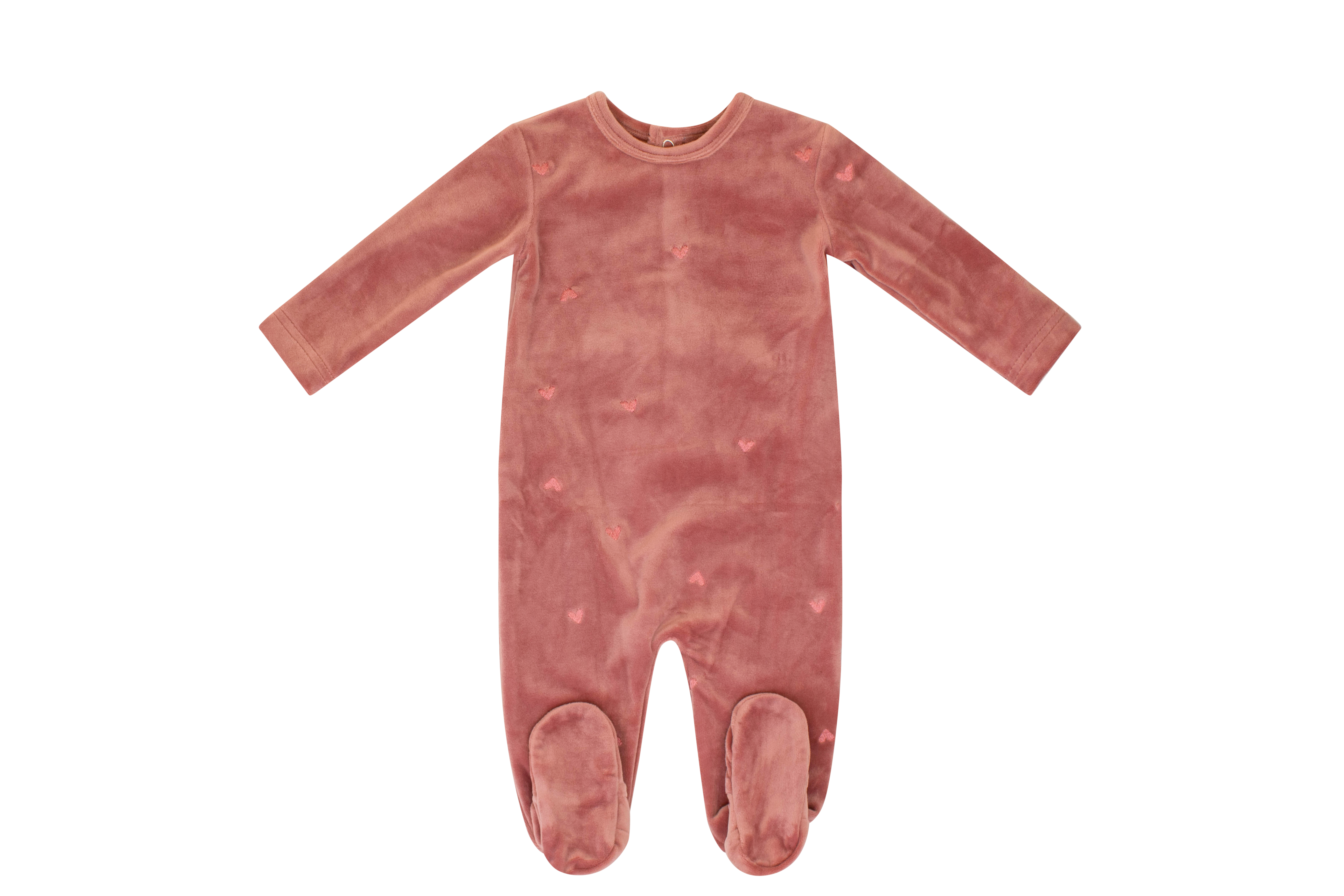 Kipp Baby Pink Heart Embroidered Footie