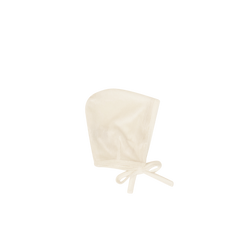 Kipp Baby White Velour Piped Bonnet