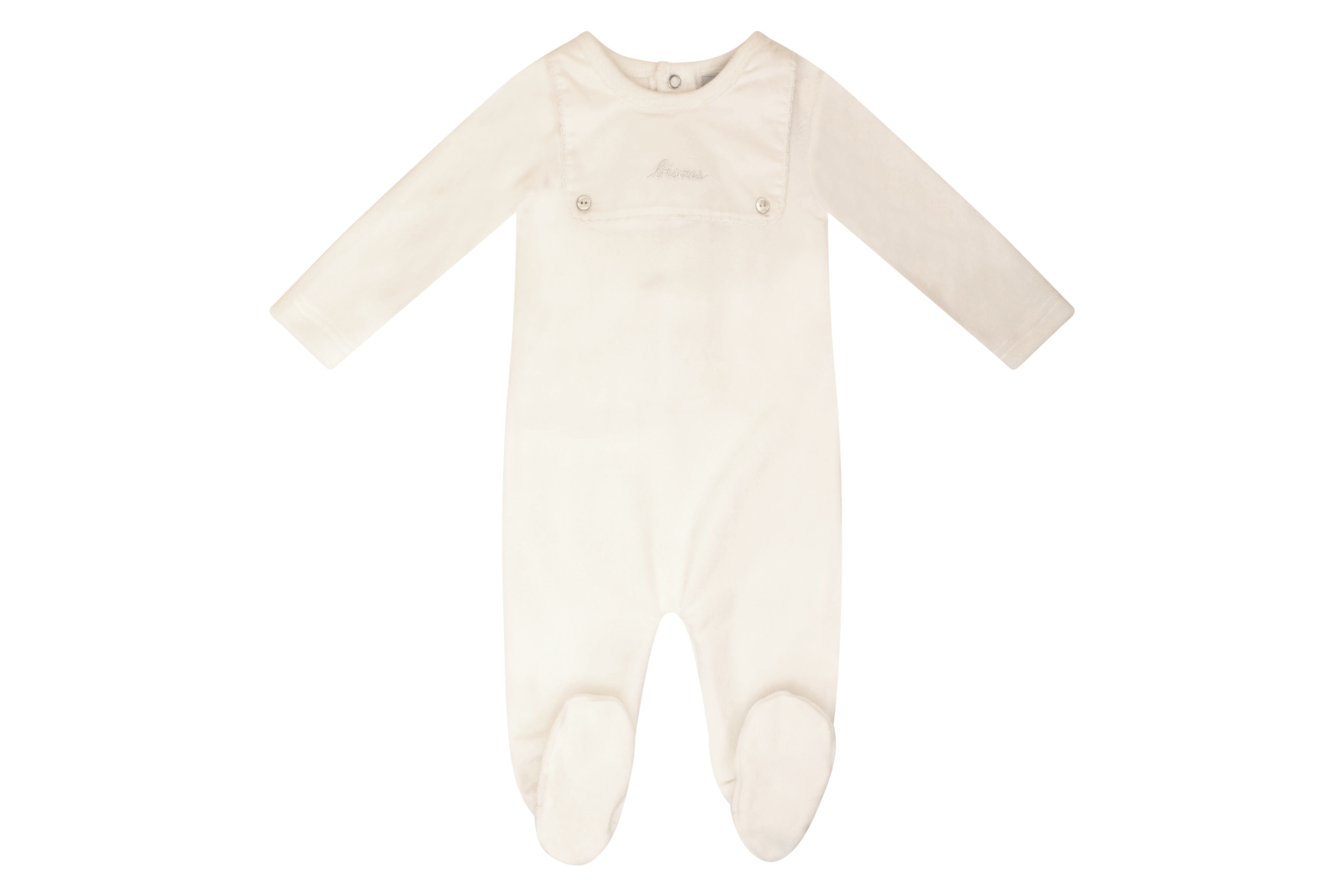 Kipp Baby White Bisous Bib Footie