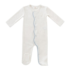 Kipp Baby Blue Scallop Terry Footie