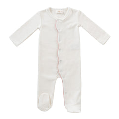 Kipp Baby Pink Scallop Terry Footie