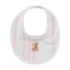 Kipp Baby Pink Stripe Teddy Bib