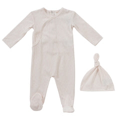 Kipp Baby White Pink Tulip Footie + Hat