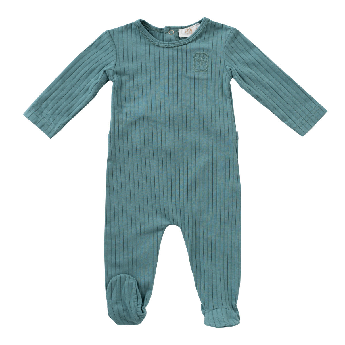 Kipp Baby Green Embroidered Rib Footie