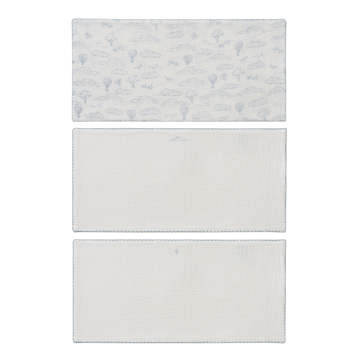 Kipp Baby Blue Cloud Nine Burp Cloth Set of 3