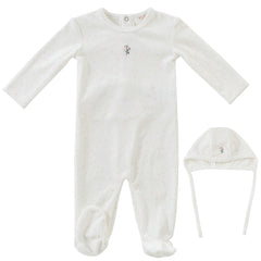 Kipp Baby Pink Garden Party Footie + Bonnet