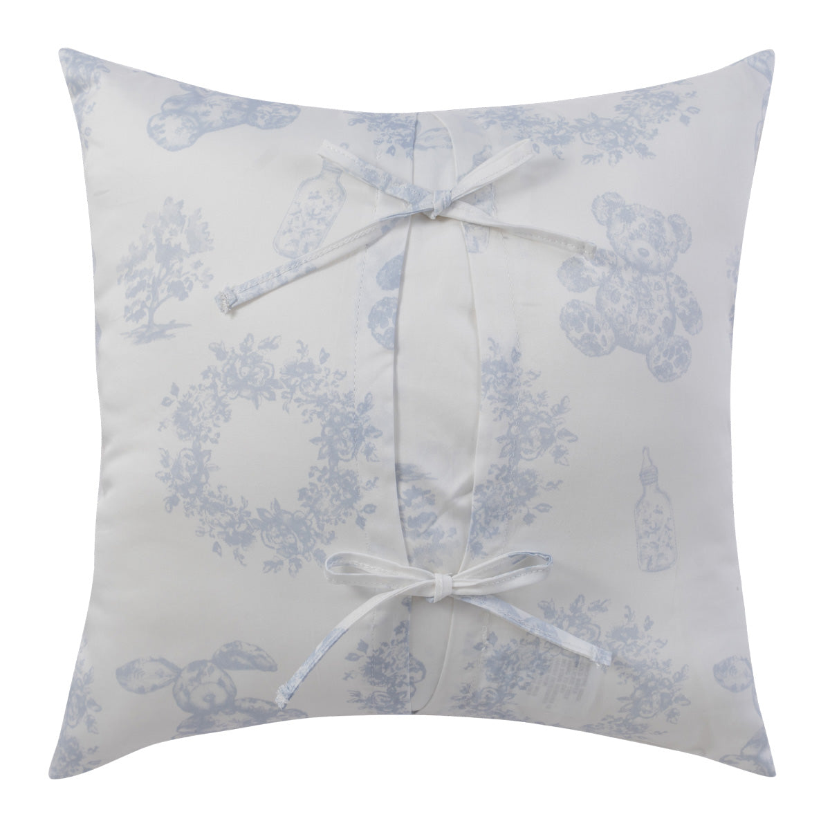 Kipp Baby white and blue Petit Toile accent pillow for nursery decor