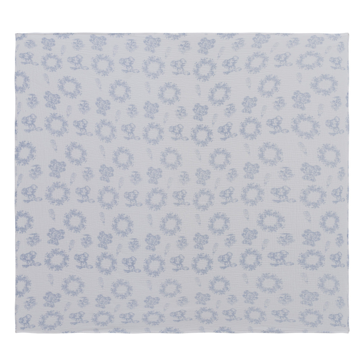 Kipp Baby white and blue Petit Toile cotton swaddle for newborns