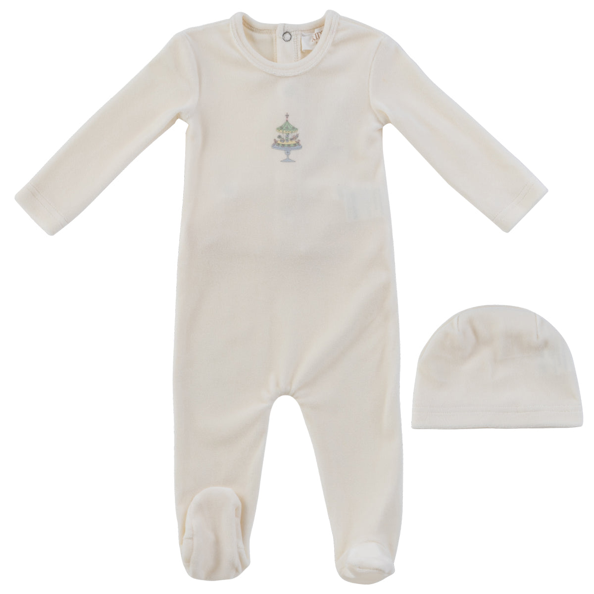 Kipp Baby White/Blue Party Cake Footie + Hat