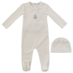 Kipp Baby White/Blue Party Cake Footie + Hat