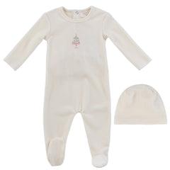 Kipp Baby White/Pink Party Cake Footie + Hat