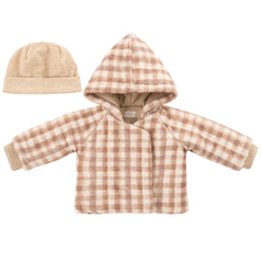 Kipp Baby Check Sherpa Jacket + Hat