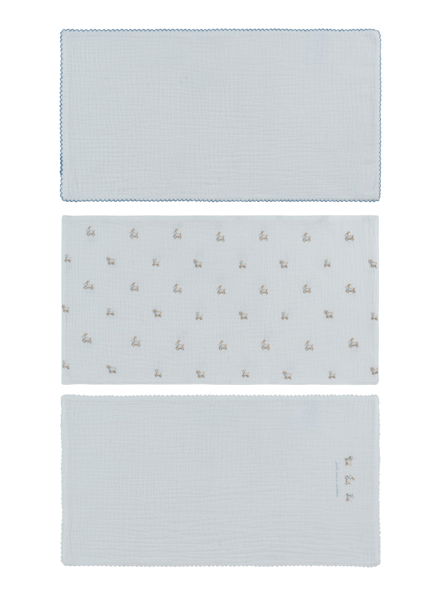 Kipp Baby – Blue Petits Amis Burp Cloth Set of 3