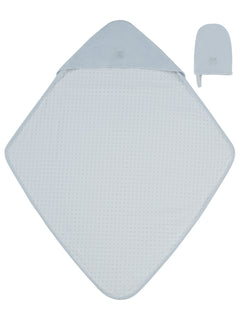 Kipp Baby Blue KB Logo Towel & Mitt Set