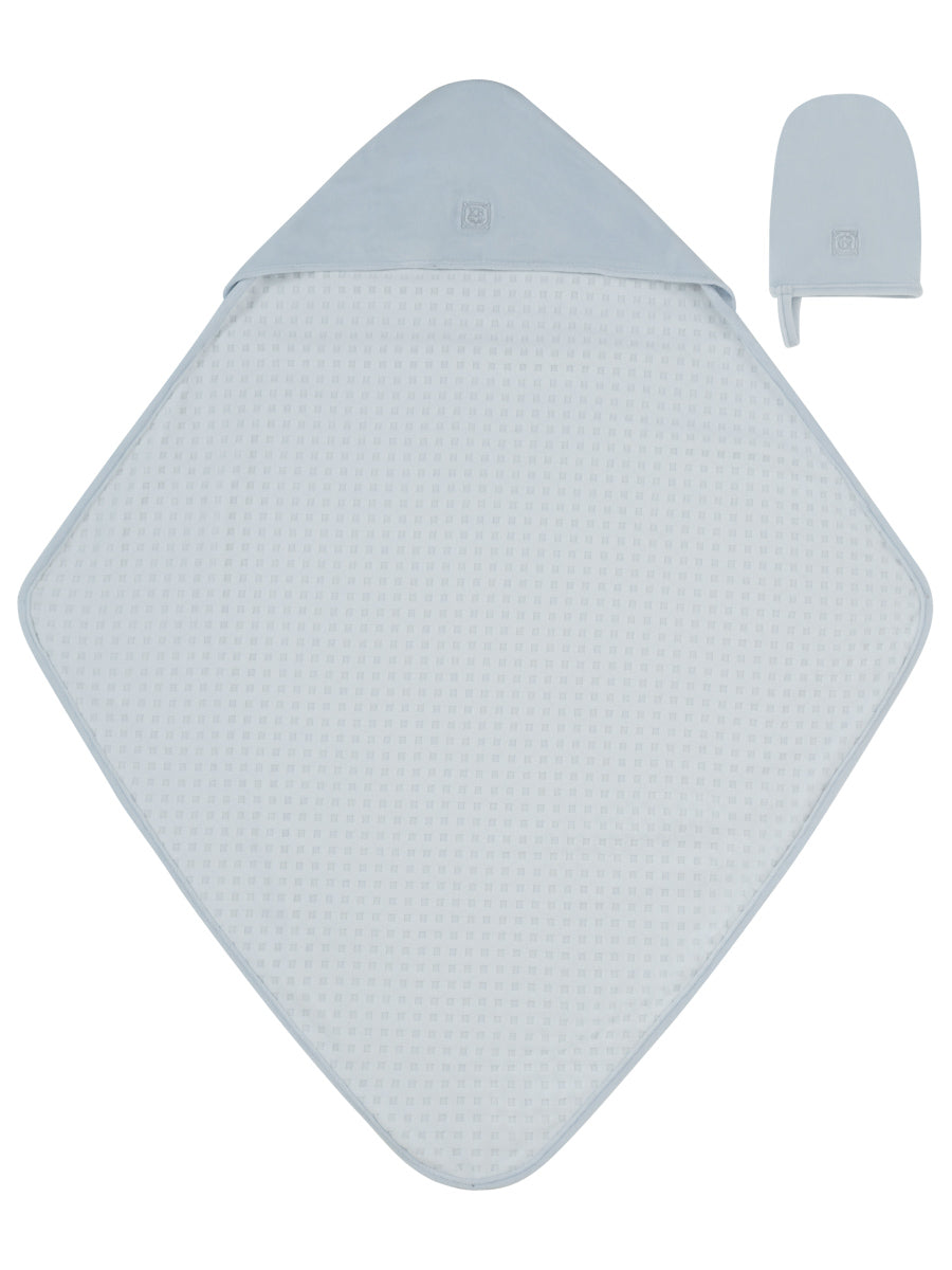 Kipp Baby Blue KB Logo Towel & Mitt Set