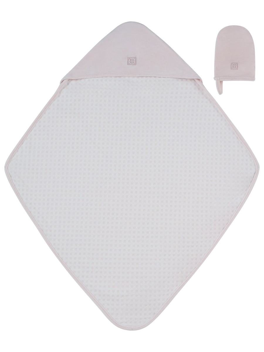 Kipp Baby Pink KB Logo Towel & Mitt Set