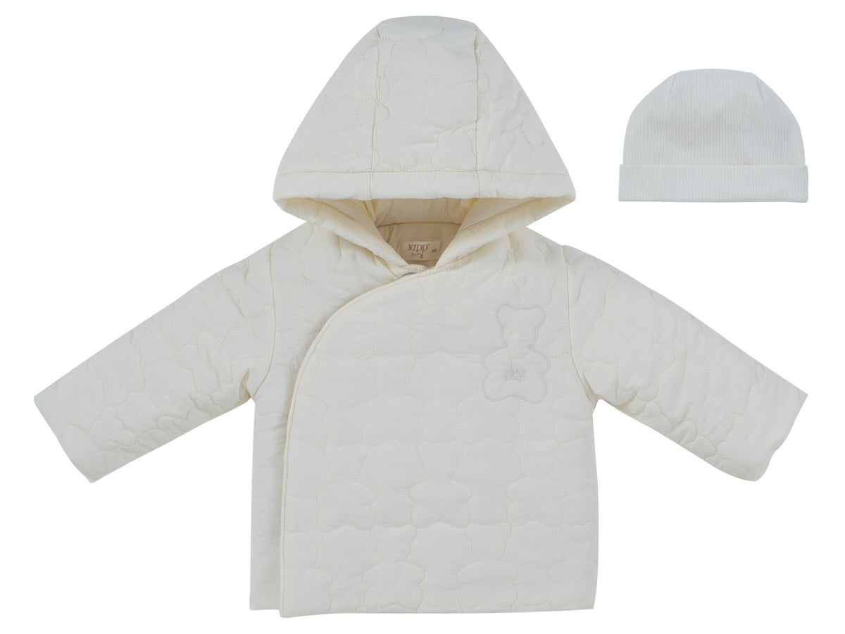 Kipp Baby White Petit Ours Padded Jacket & Hat