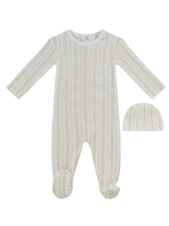 Kipp Baby White Atelier Cable Footie & Hat Set