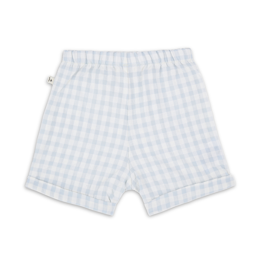 1+ in the family Misty Blue Bermuda Cotton Kids Shorts Elastic Waist