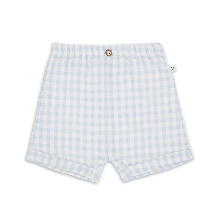 1+ in the family Misty Blue Bermuda Cotton Kids Shorts Elastic Waist