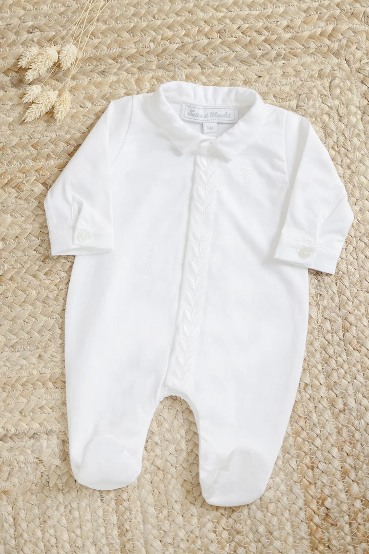 Tartine et Chocolat Embroidered Collar Footie + Hat
