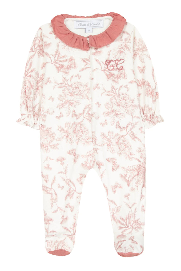 Tartine et Chocolat Rose Toile Footie + Hat