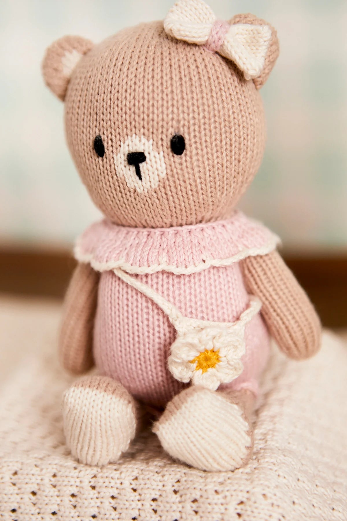 Tuntun Baby Bear W/ Purse Pink 8"