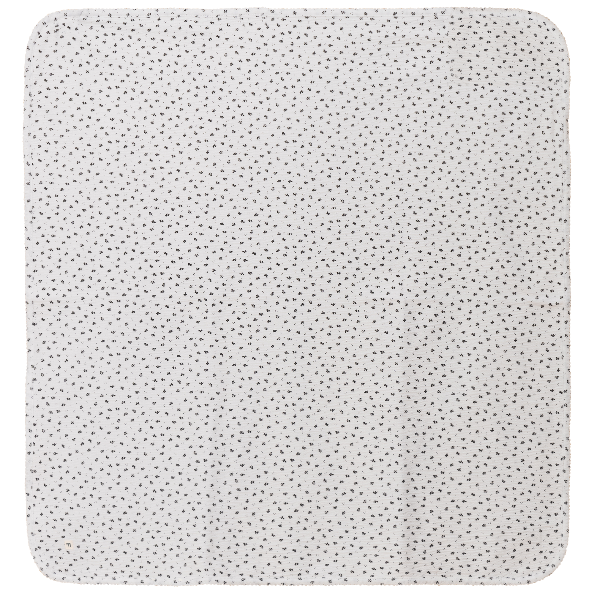 Fragile White/Black Crinkle Small Flower Blanket