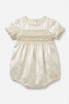 Tartine et Chocolat Nacre Lace Romper – Luxury Baby Girl Combicourt Outfit