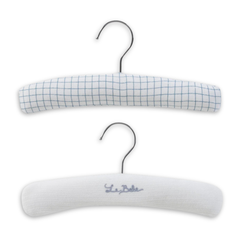 Kipp Baby Teddy Au Pane Padded Hanger Set of 2 Soft Fabric Baby Clothes Hanger Teddy Print Design