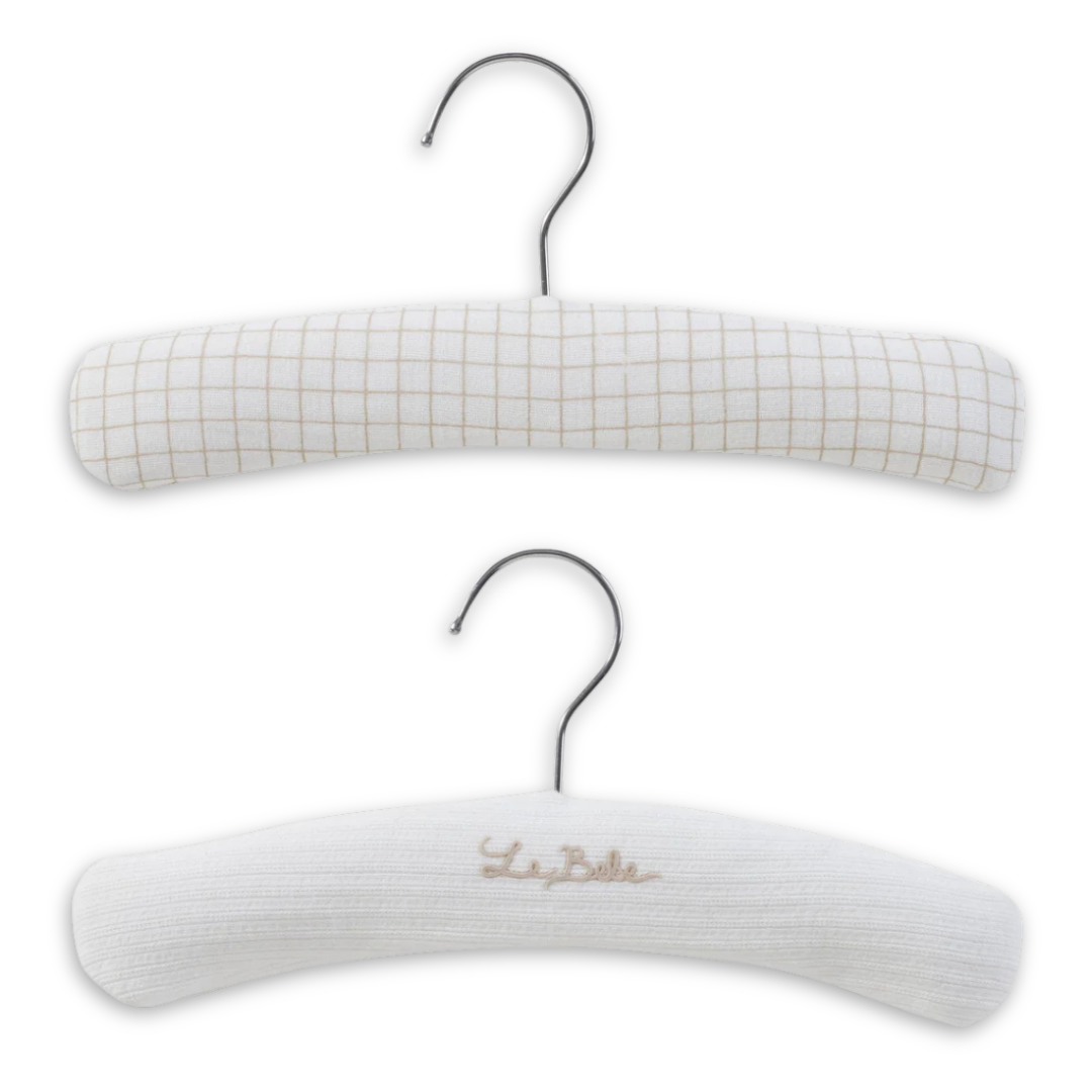 Kipp Baby Teddy Au Pane Padded Hanger Set of 2 Soft Fabric Baby Clothes Hanger Teddy Print Design